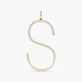 Solid Gold Long Initial Diamond Charm