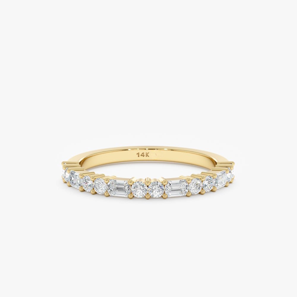 Solid Gold Natural Diamond Half Eternity Ring (7B9441)