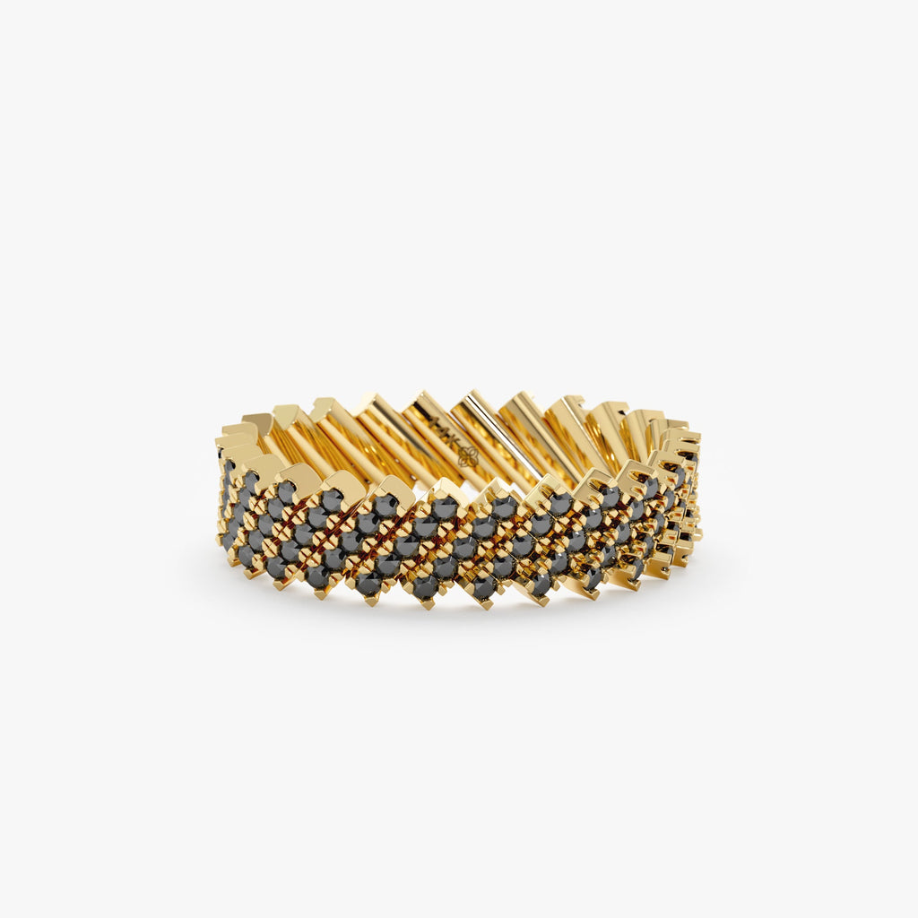 Solid Gold Black Diamond Eternity Ring (99E605)