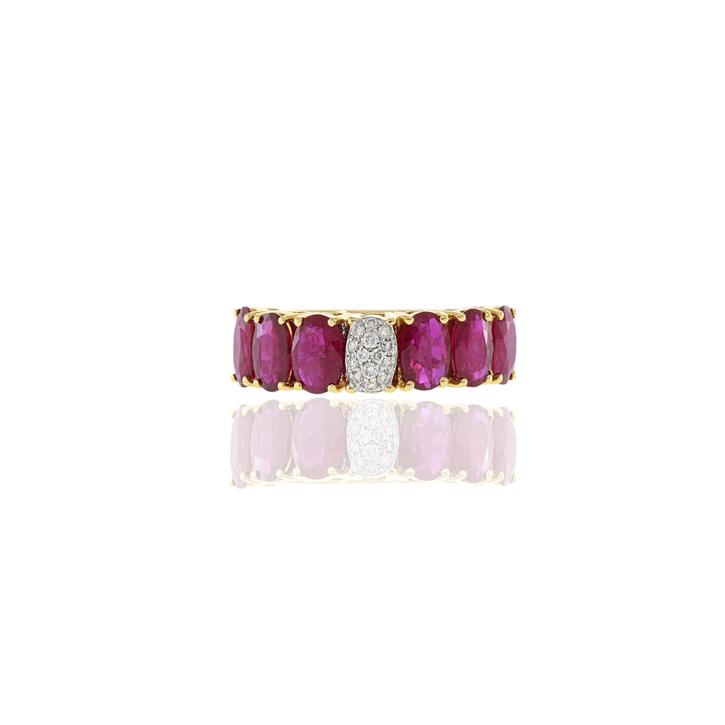 Solid Gold Ruby And Diamond Ring