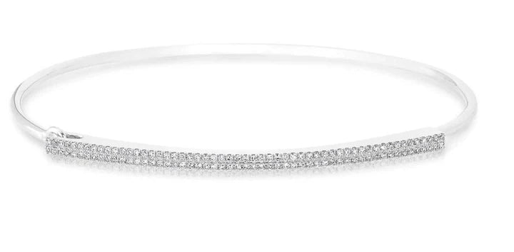 Solid Gold Diamond Double Bar Latch Bracelet