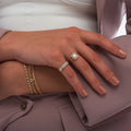 Solid Gold Pave Diamond Bar Ring (8BC37D)