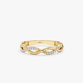 Solid Gold Twisted Diamond Half Eternity Ring