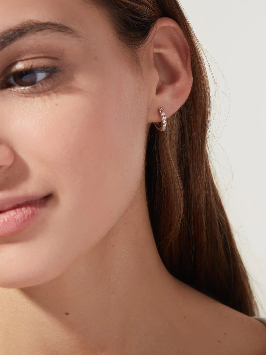 Solid Gold & Diamond Hoop Earrings (D1E884)