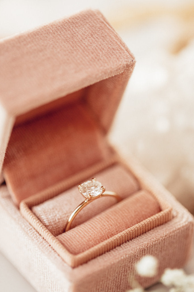 Solid Gold Round Lab-Grown Diamond Solitaire Ring