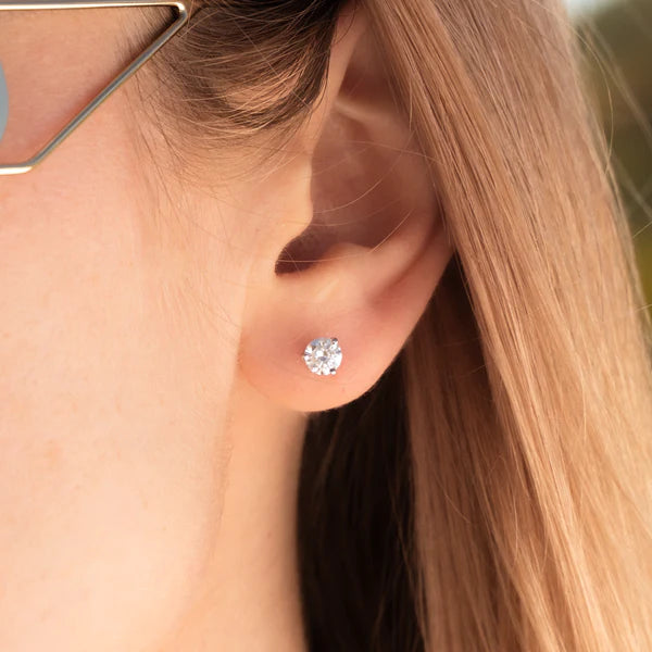 Solid Gold Lab Grown Diamond Stud Diamond Earrings 1CT