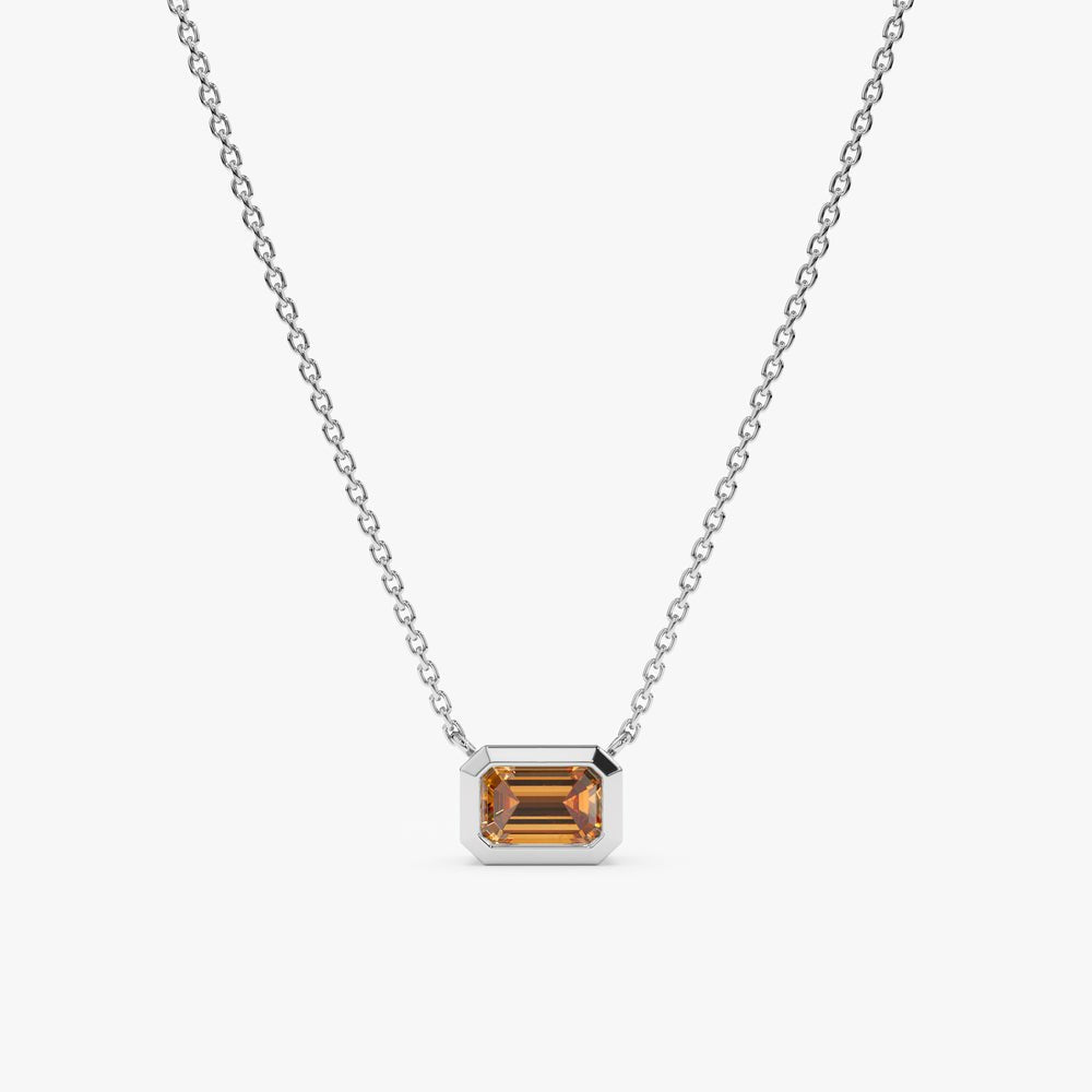 Solid Gold Citrine Necklace (79A4B3)