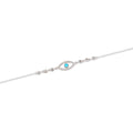 Solid Gold Turquoise Evil Eye Diamond Bezel Bracelet