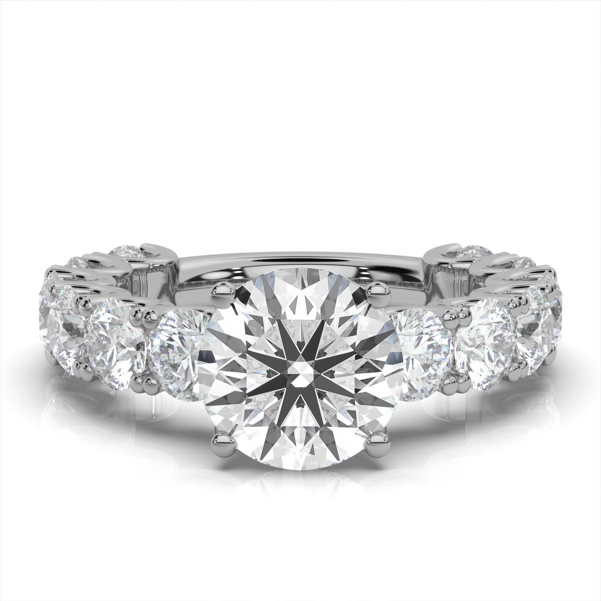 Solid Gold U Shape Lab Grown Diamond Engagement Ring