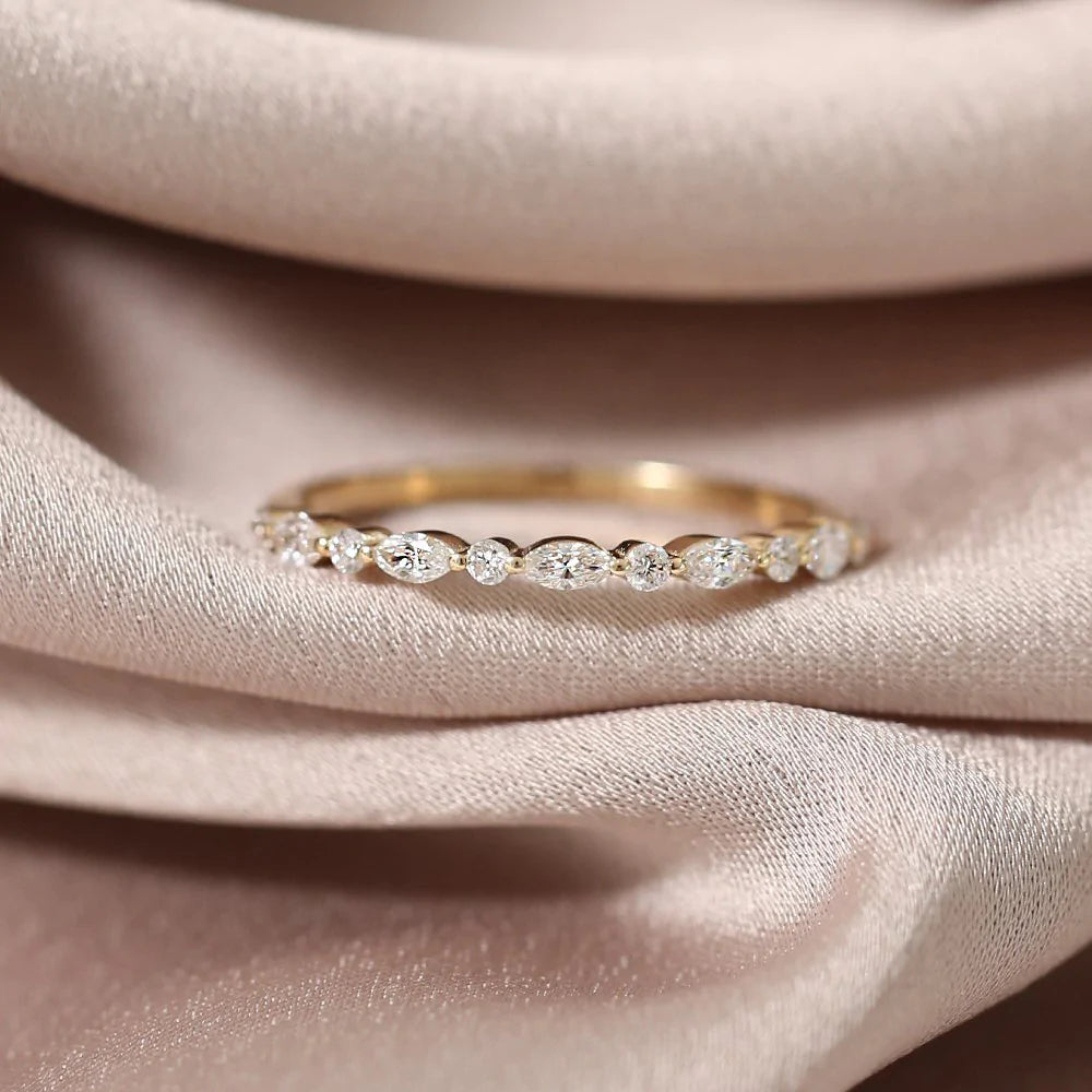 Marquise and Round Moissanite Ring, photo 6
