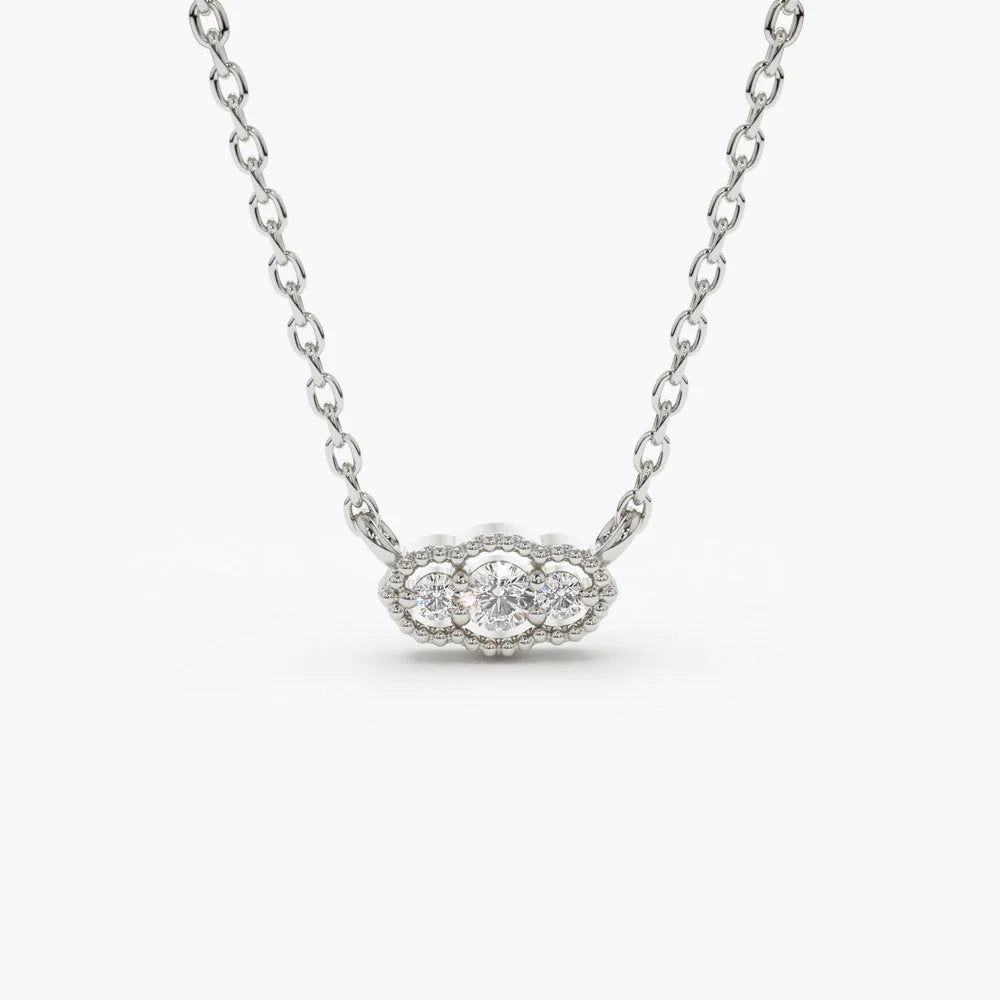 Art Deco Trio Moissanite Necklace, photo 6