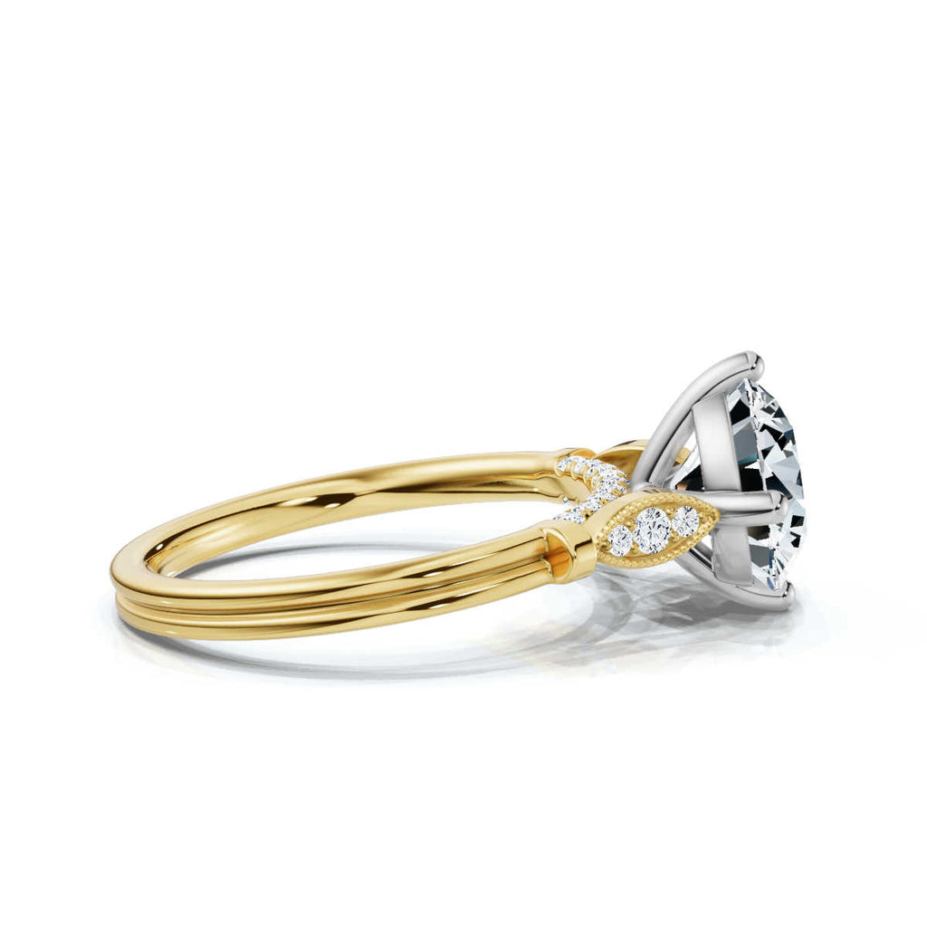 Solid Gold 2 CT Solitaire Round Shape Lab Grown Diamond Ring