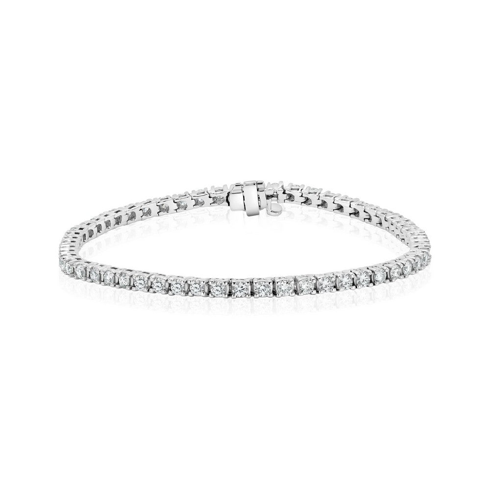 Solid Gold Lab-Created 4-Prong Diamond Tennis Bracelet (FFAC9A)