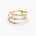 Solid Gold Diamond Spiral Ring
