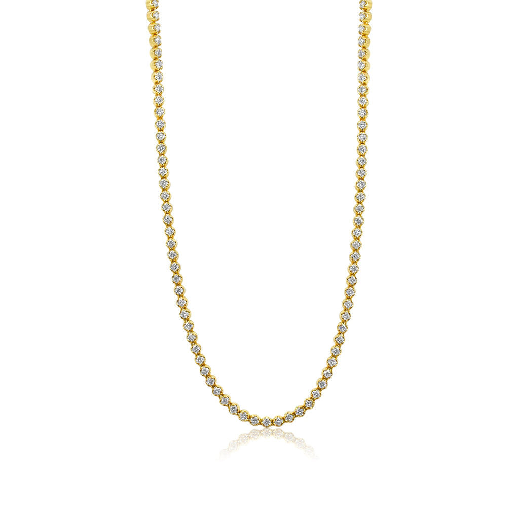 Solid Gold Buttercup Diamond Necklace