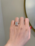 Solid Gold 5 Carat Crushed Ice Radiant Cut Engagement Ring