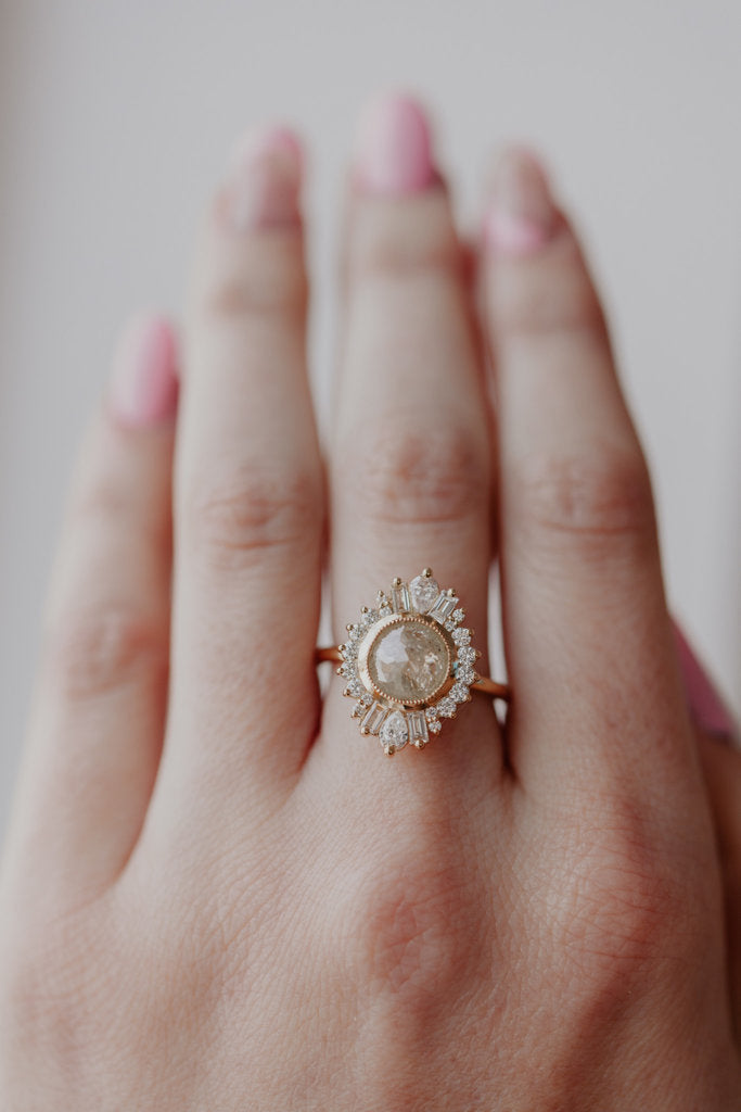 Solid Gold & Diamond Halo Ring (29E388)