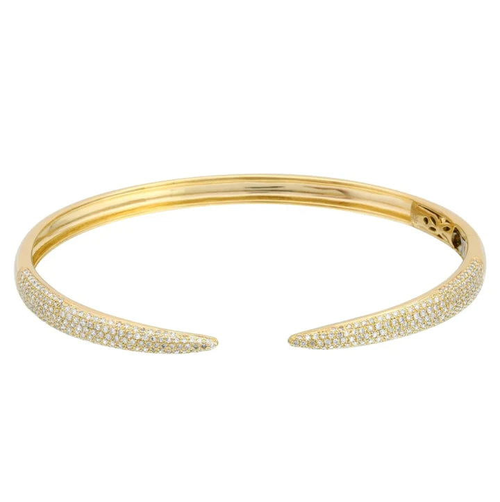Solid Gold Diamond Claw Bracelet