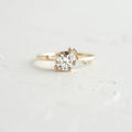 Solid Gold A Flame Ring Closed Setting, Round Cut Diamond
