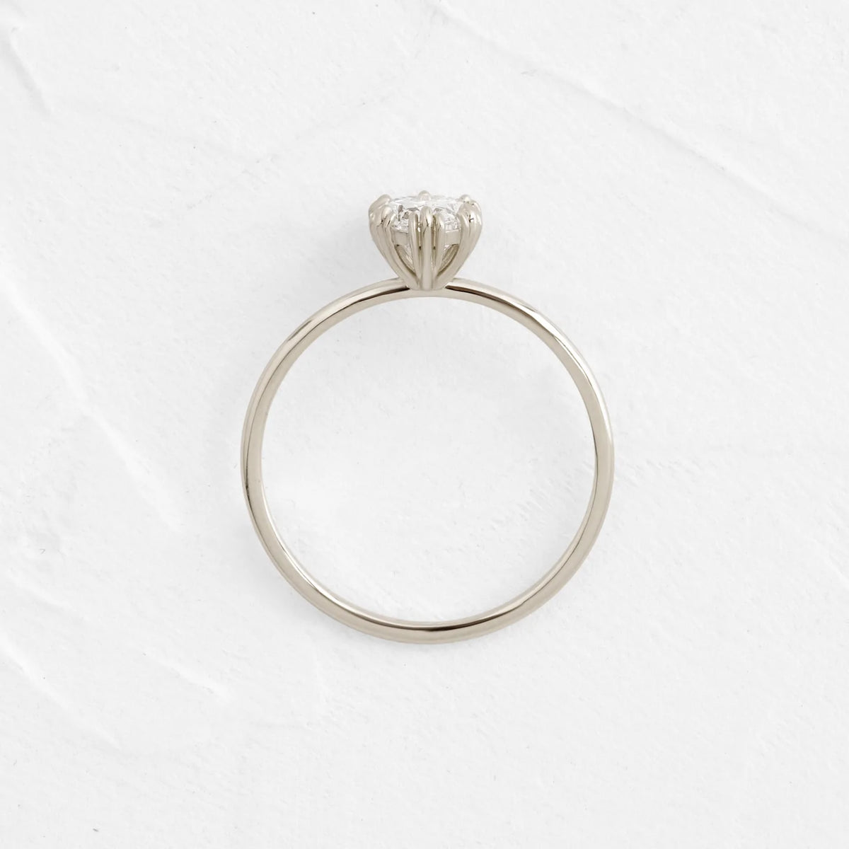 Solid Gold Threaded Ring, 1ct. Oval Cut Moissanite Engagement Diamond Ring