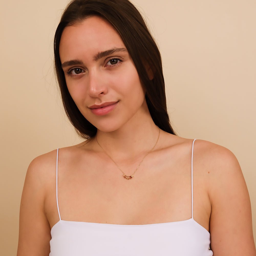 Solid Gold Citrine Cascade Necklace