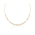 Solid Gold Clip On Diamond Chain Necklace