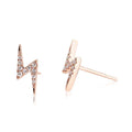 Solid Gold Diamond Lightning Bolt Earrings