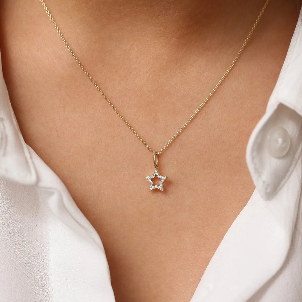 Solid Gold Super Star Diamond Layering Necklace