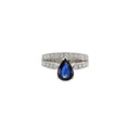 Solid Gold Blue Sapphire And Diamond Ring (57B8DA)