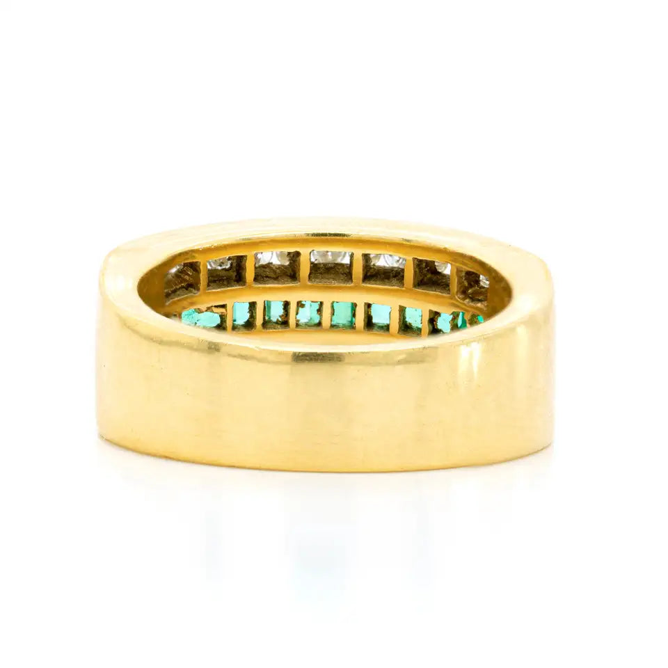 Solid Gold Half Eternity Square Emer