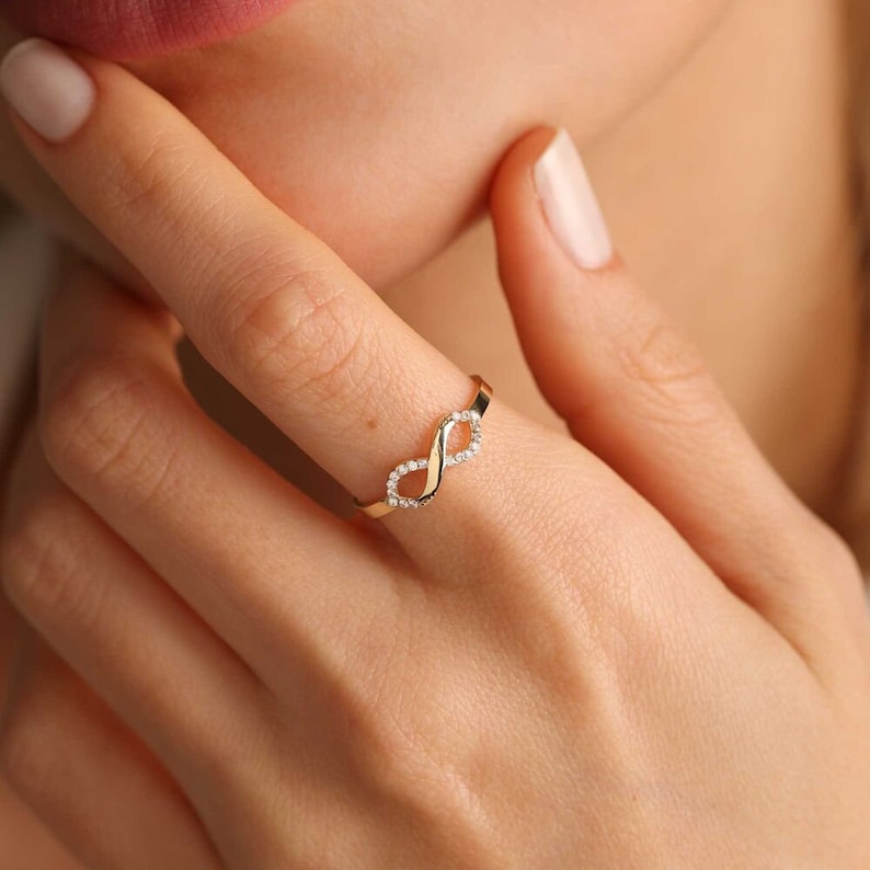 Solid Gold Infinity Symbol Minimalist Ring