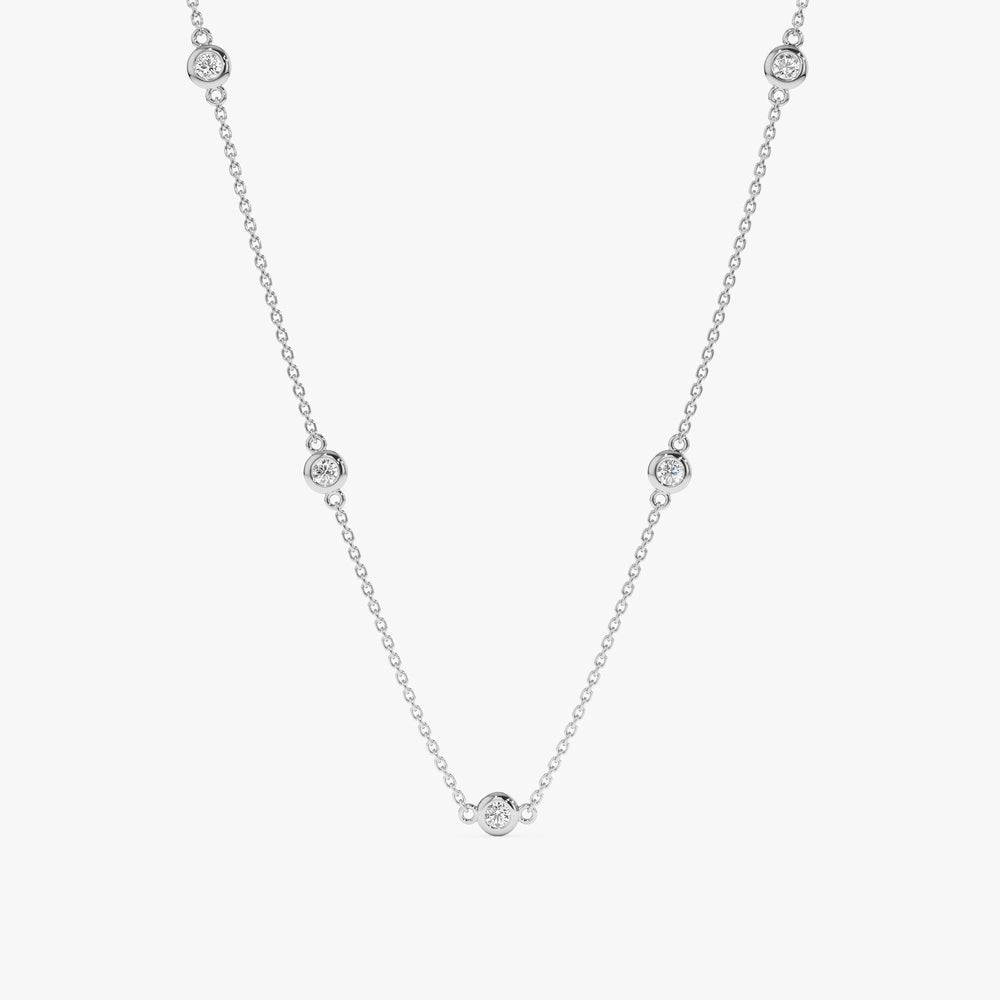 18K Solid Gold Diamond By The Yard Necklace