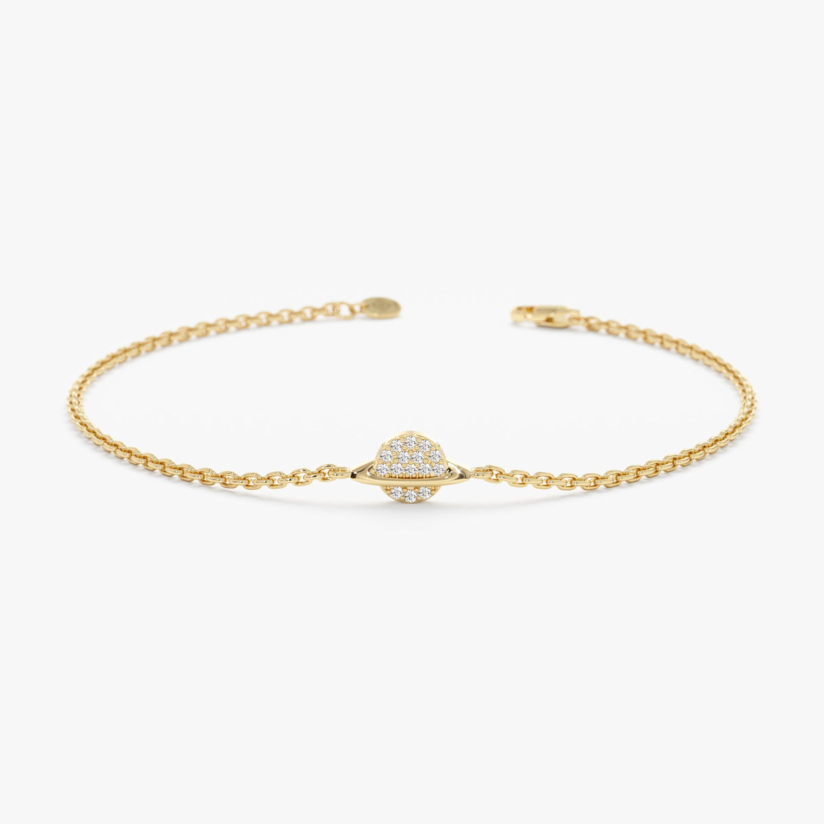 Solid Gold Diamond Saturn Bracelet