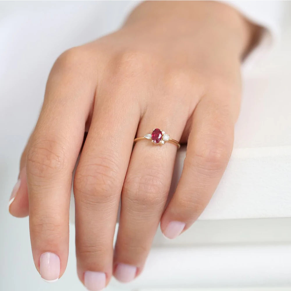 14K Solid Gold 0.19 CT Lab Grown Diamond Ring