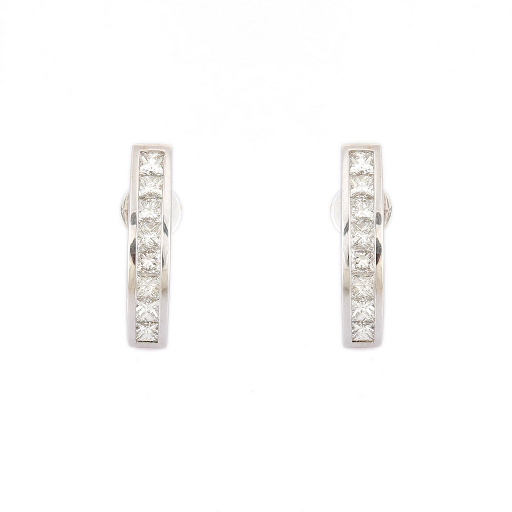 Solid Gold Bar Diamond Studs