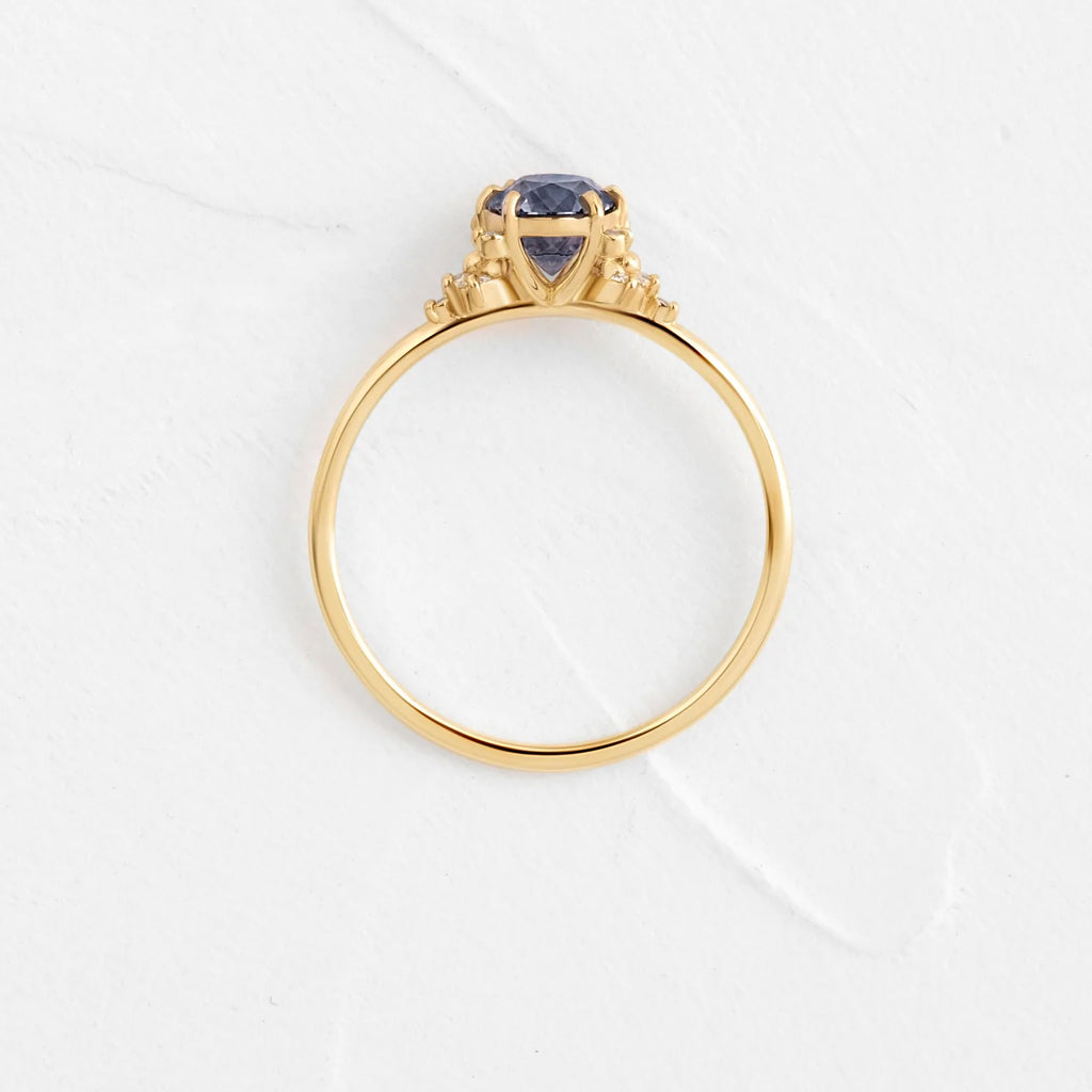 Solid Gold 1ct. Violet Montana Sapphire Ring