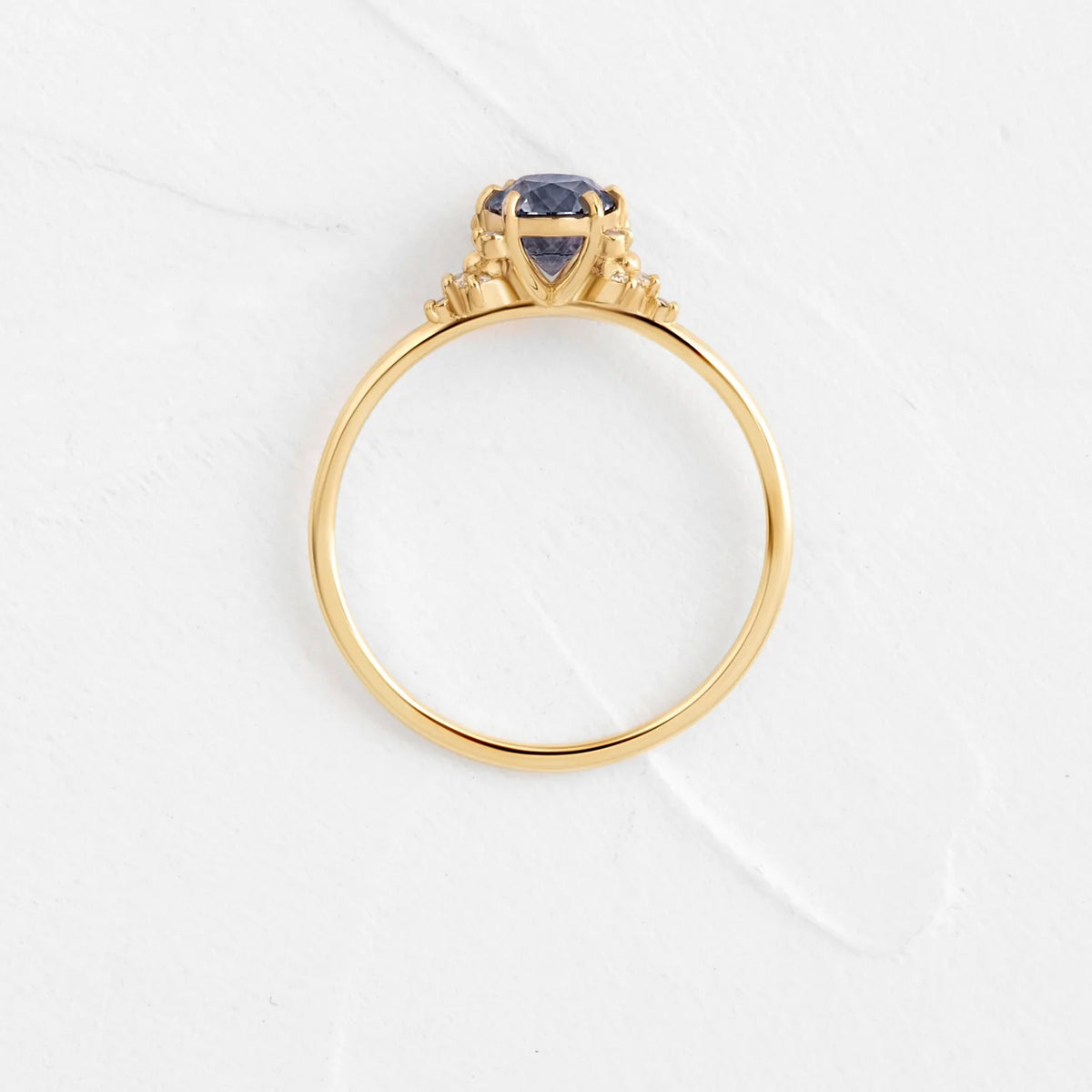 Solid Gold 1ct. Violet Montana Sapphire Ring