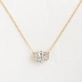 Solid Gold Threaded Necklace, 1.7ct. Moissanite Oval Diamond Necklace
