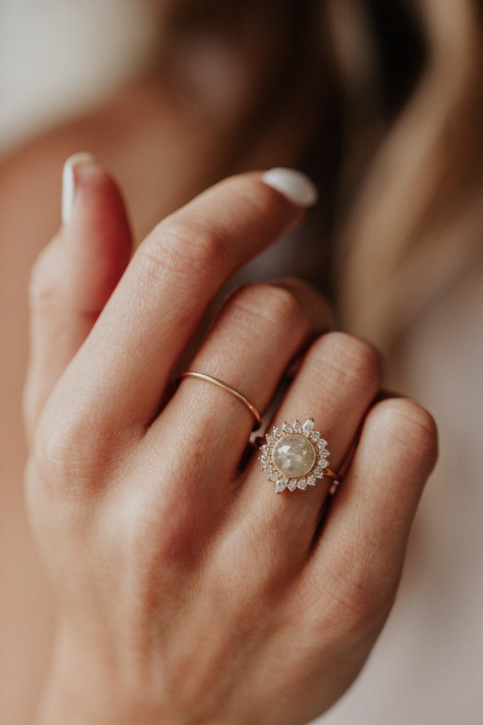 Solid Gold Rustic Diamond Ring (34368D)