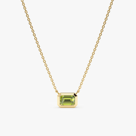 Solid Gold Peridot Necklace (303459)