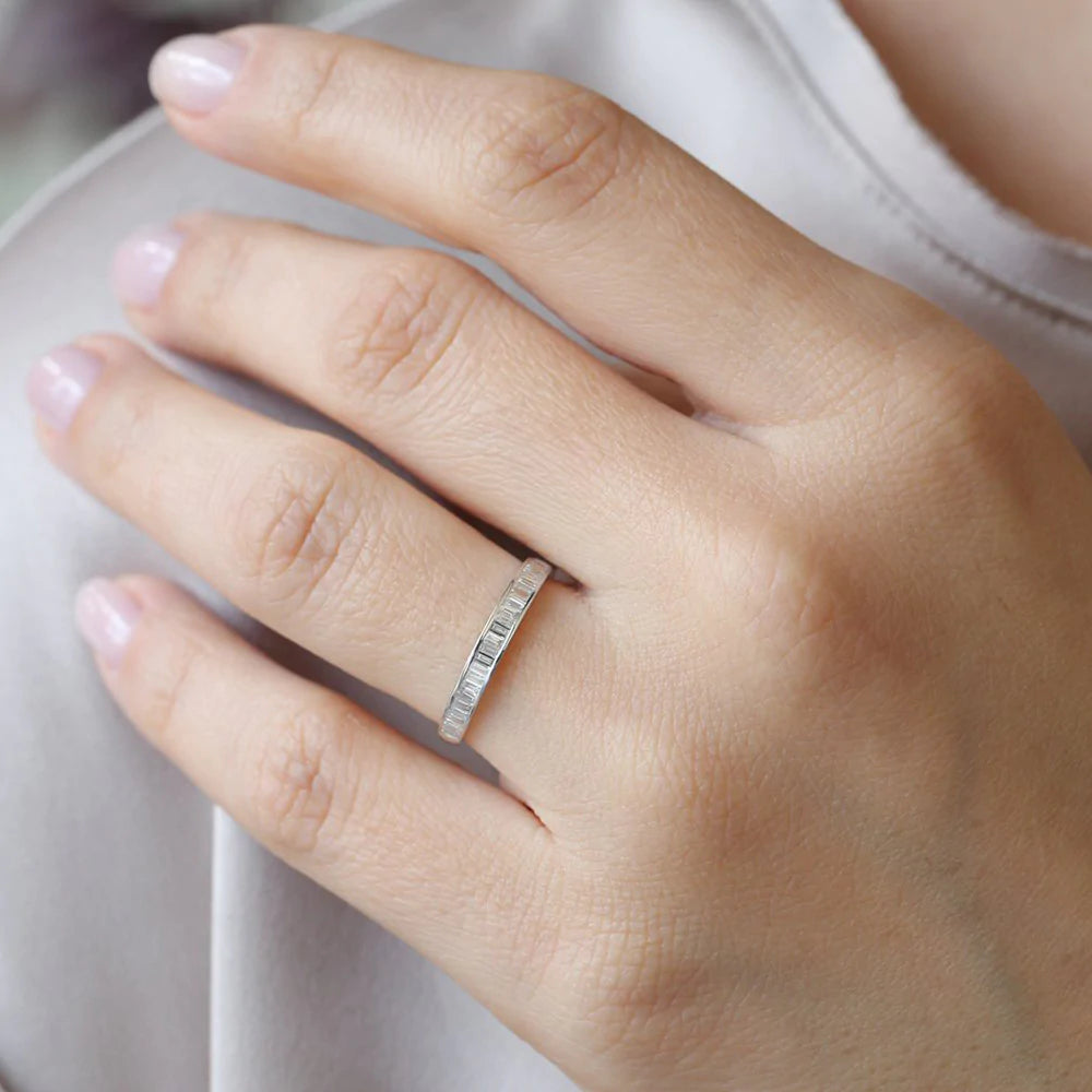 3mm Baguette Moissanite Channel Setting Ring, photo 4