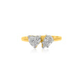 Solid Gold Diamond Pear Heart Lab Grown Ring