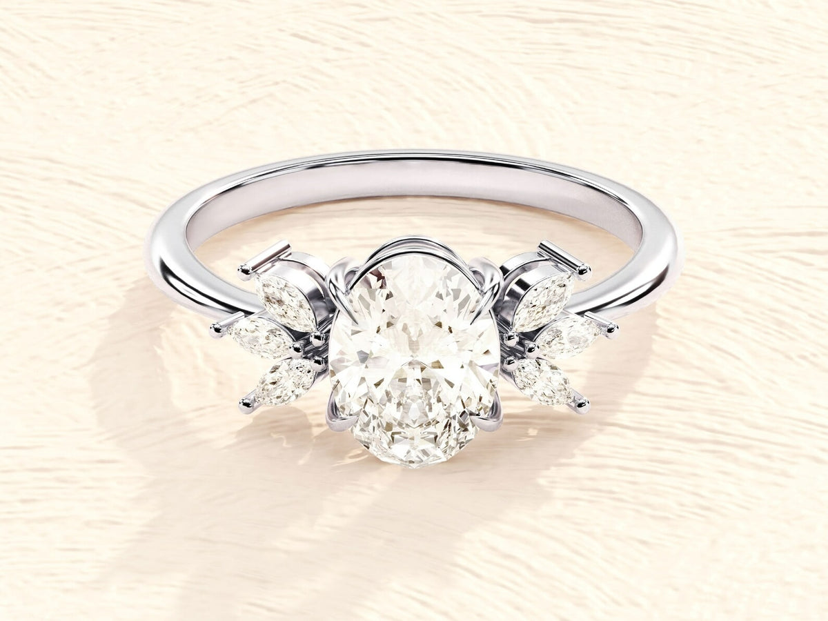 Solid Gold Solitaire Lab Grown Diamond 3ct Engagement Ring