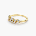 Solid Gold Stackable Baguette Diamond Cluster Ring