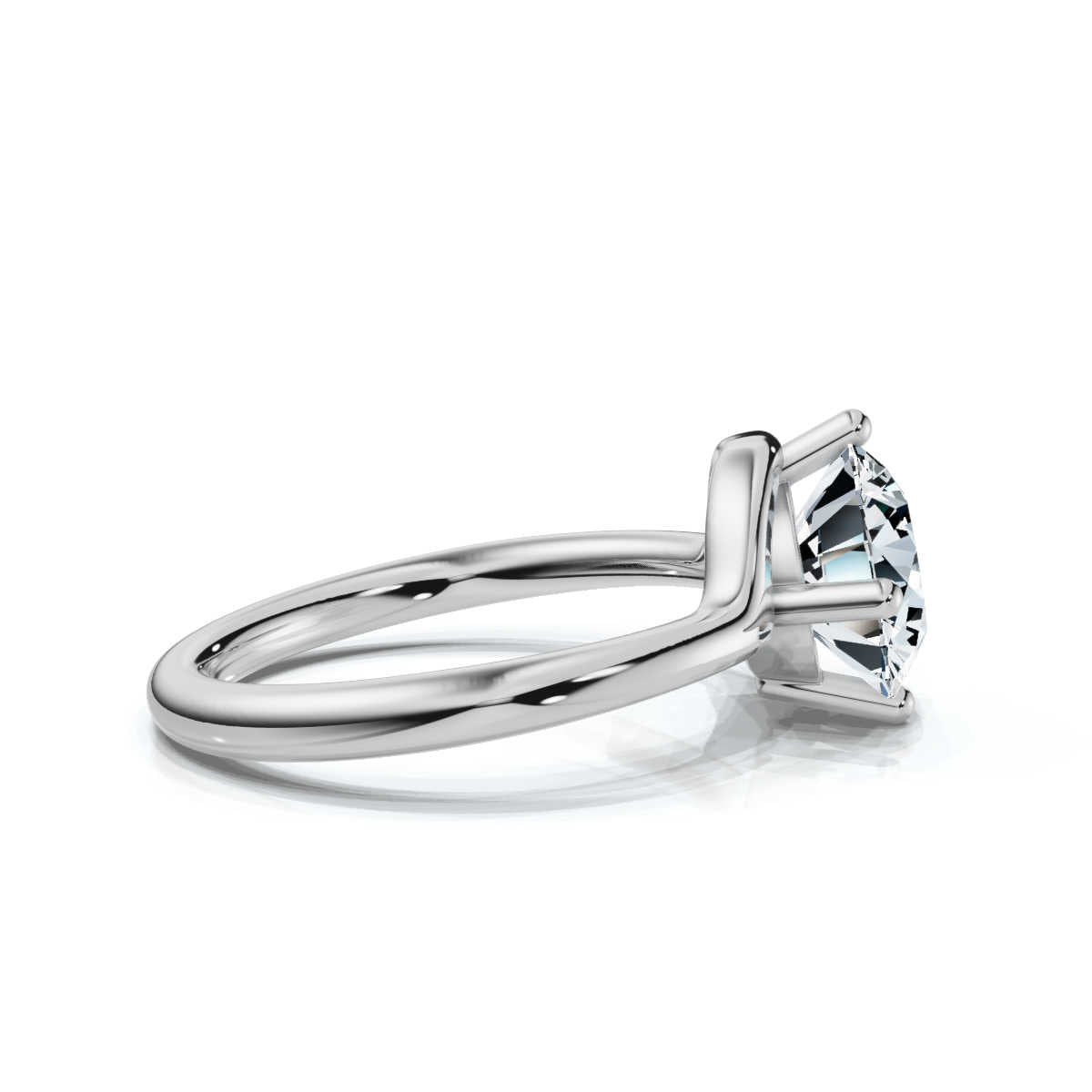 Solid Gold Solitaire Round Lab Grown Diamond Ring