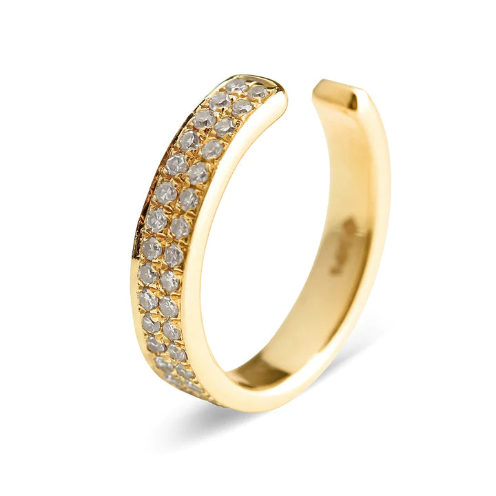 Solid Gold Riley Ear Cuff With Diamonds