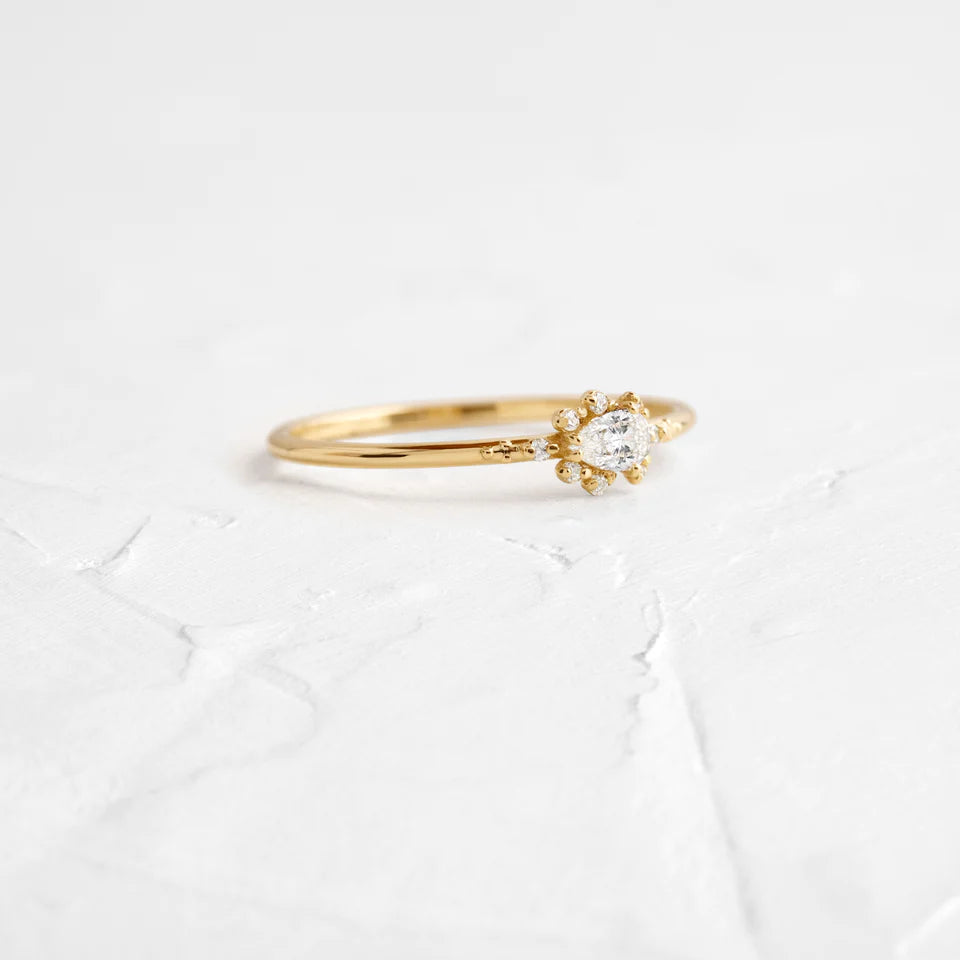 Solid Gold Petals Fall Ring