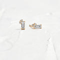 Solid Gold Baguette Diamond Array Studs