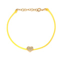 Solid Gold Diamond Heart Cord Bracelet