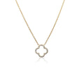 Solid Gold Diamond Clover Necklace (625445)